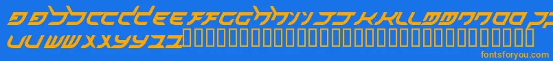 akihibara hyper Font – Orange Fonts on Blue Background