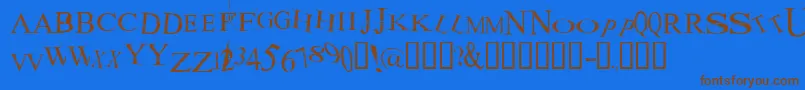 AKOOM    Font – Brown Fonts on Blue Background