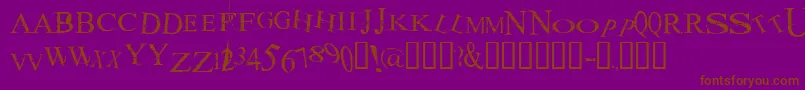 AKOOM   -fontti – ruskeat fontit violetilla taustalla