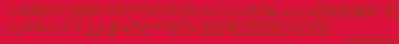 Police AKOOM    – polices brunes sur fond rouge