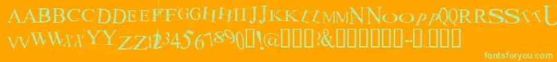 AKOOM    Font – Green Fonts on Orange Background