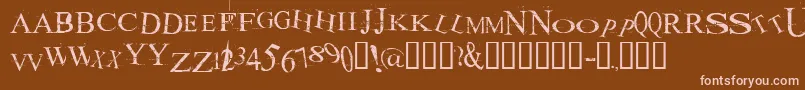 フォントAKOOM    – 茶色の背景にピンクのフォント