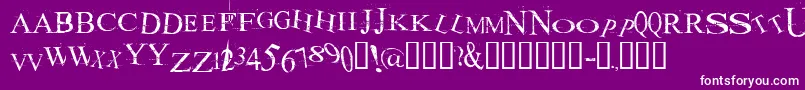 Fonte AKOOM    – fontes brancas em um fundo violeta
