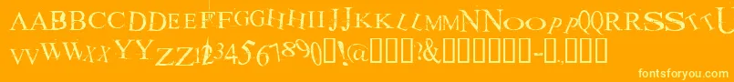 Fonte AKOOM    – fontes amarelas em um fundo laranja