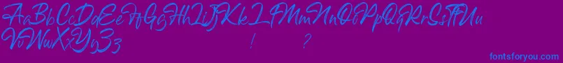 Aksana Font – Blue Fonts on Purple Background