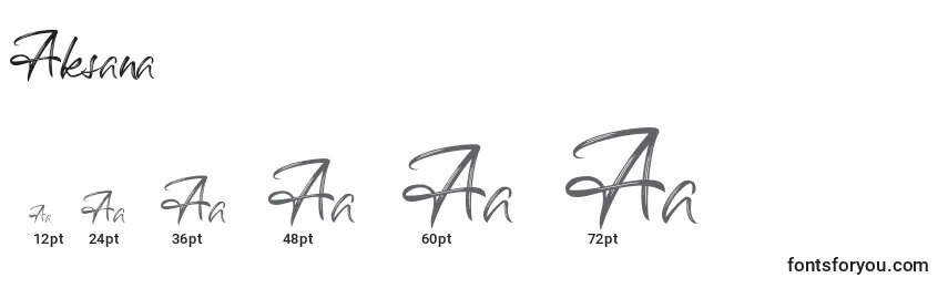 Размеры шрифта Aksana