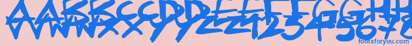 Inkling Font – Blue Fonts on Pink Background