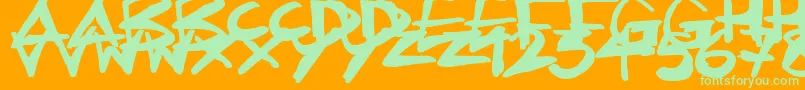 Inkling Font – Green Fonts on Orange Background