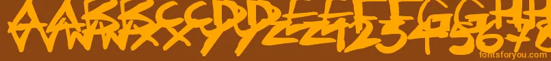 Inkling Font – Orange Fonts on Brown Background