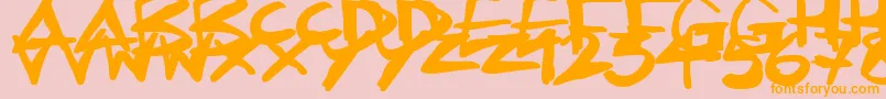 Inkling Font – Orange Fonts on Pink Background