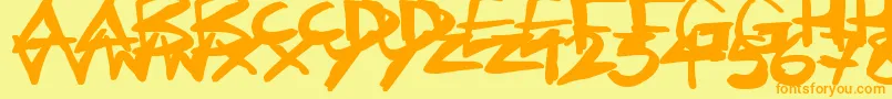 Inkling Font – Orange Fonts on Yellow Background