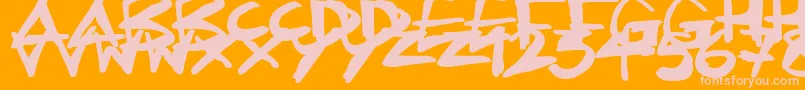 Inkling Font – Pink Fonts on Orange Background