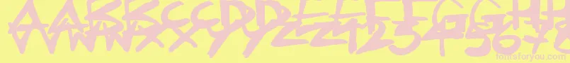 Czcionka Inkling – różowe czcionki na żółtym tle