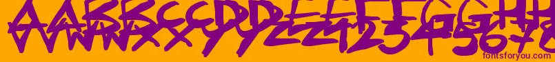 Inkling Font – Purple Fonts on Orange Background