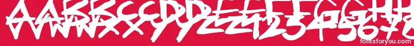 Inkling Font – White Fonts on Red Background