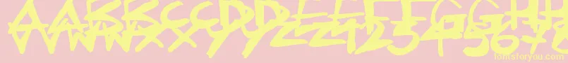 Inkling Font – Yellow Fonts on Pink Background