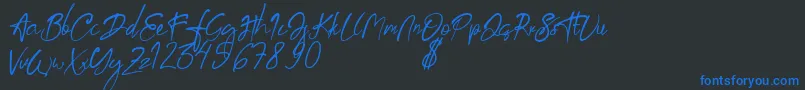 aksoro Demo Font – Blue Fonts on Black Background