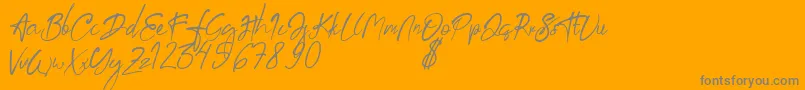 aksoro Demo Font – Gray Fonts on Orange Background