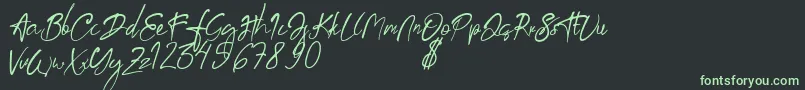 aksoro Demo Font – Green Fonts on Black Background