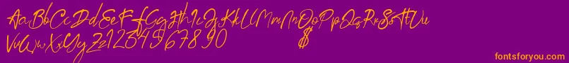 aksoro Demo Font – Orange Fonts on Purple Background