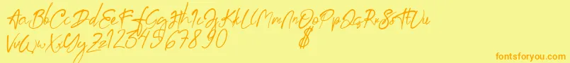 aksoro Demo Font – Orange Fonts on Yellow Background