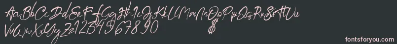 aksoro Demo Font – Pink Fonts on Black Background