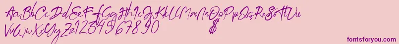 aksoro Demo Font – Purple Fonts on Pink Background