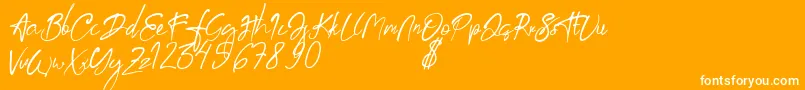 aksoro Demo Font – White Fonts on Orange Background