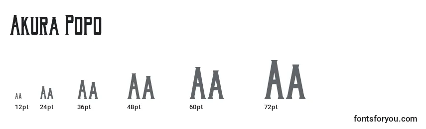 Размеры шрифта Akura Popo