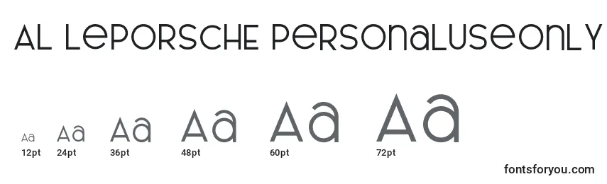Размеры шрифта AL LePORSCHE PersonalUseOnly