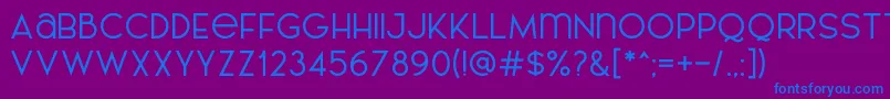 フォントAL LePORSCHE PersonalUseOnly – 紫色の背景に青い文字