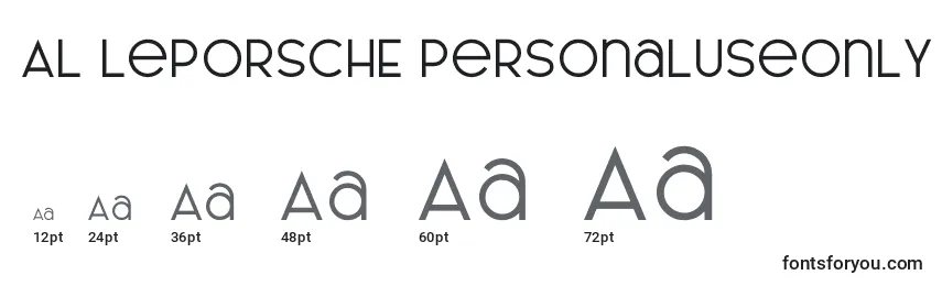 Размеры шрифта AL LePORSCHE PersonalUseOnly (118953)