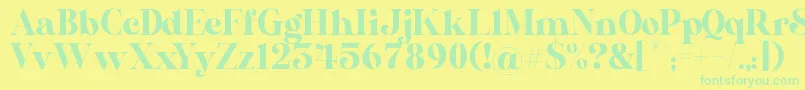 AL Nevrada Personal Use Only Font – Green Fonts on Yellow Background