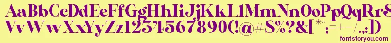 AL Nevrada Personal Use Only Font – Purple Fonts on Yellow Background
