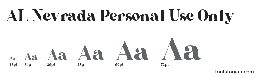 Размеры шрифта AL Nevrada Personal Use Only