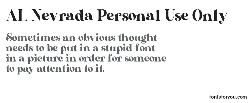 AL Nevrada Personal Use Only-fontti