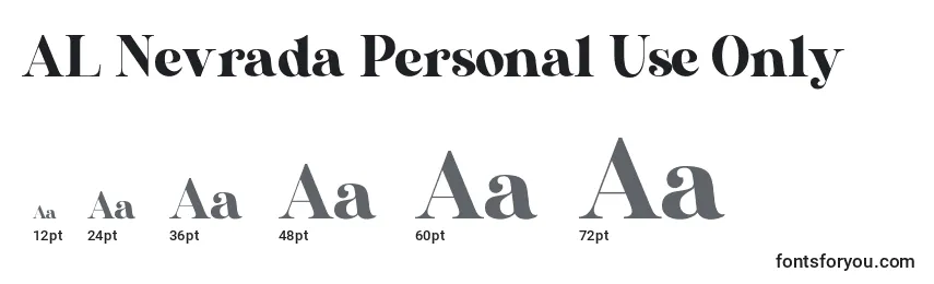 Größen der Schriftart AL Nevrada Personal Use Only (118955)