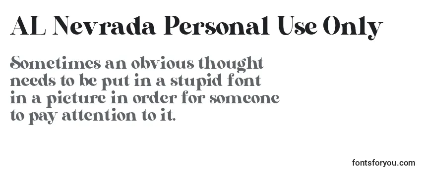 Шрифт AL Nevrada Personal Use Only (118955)