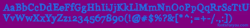 Alabama-Schriftart – Blaue Schriften auf violettem Hintergrund