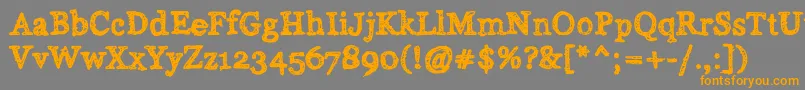 フォントAlabama – オレンジの文字は灰色の背景にあります。