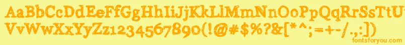 Alabama Font – Orange Fonts on Yellow Background