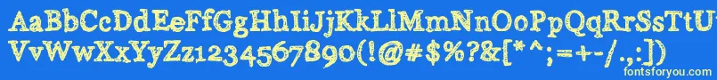 Alabama Font – Yellow Fonts on Blue Background