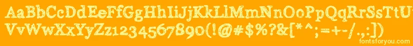 フォントAlabama – オレンジの背景に黄色の文字