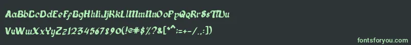 aladina-fontti – vihreät fontit mustalla taustalla