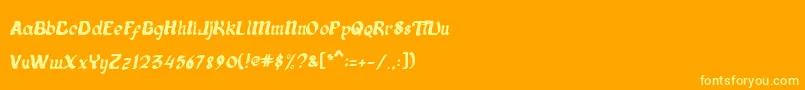 aladina Font – Yellow Fonts on Orange Background