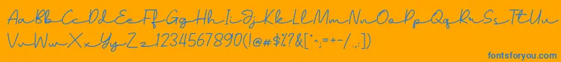 alagambe Font – Blue Fonts on Orange Background