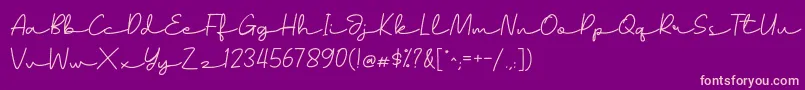 alagambe-Schriftart – Rosa Schriften auf violettem Hintergrund