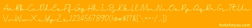 alagambe Font – Yellow Fonts on Orange Background