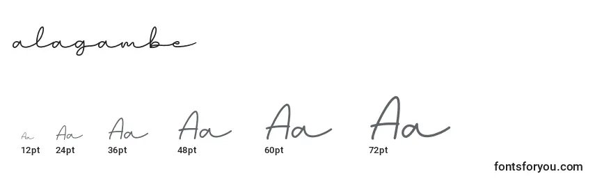 Alagambe Font Sizes