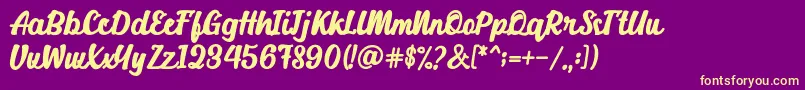 Alakita dafont Font – Yellow Fonts on Purple Background